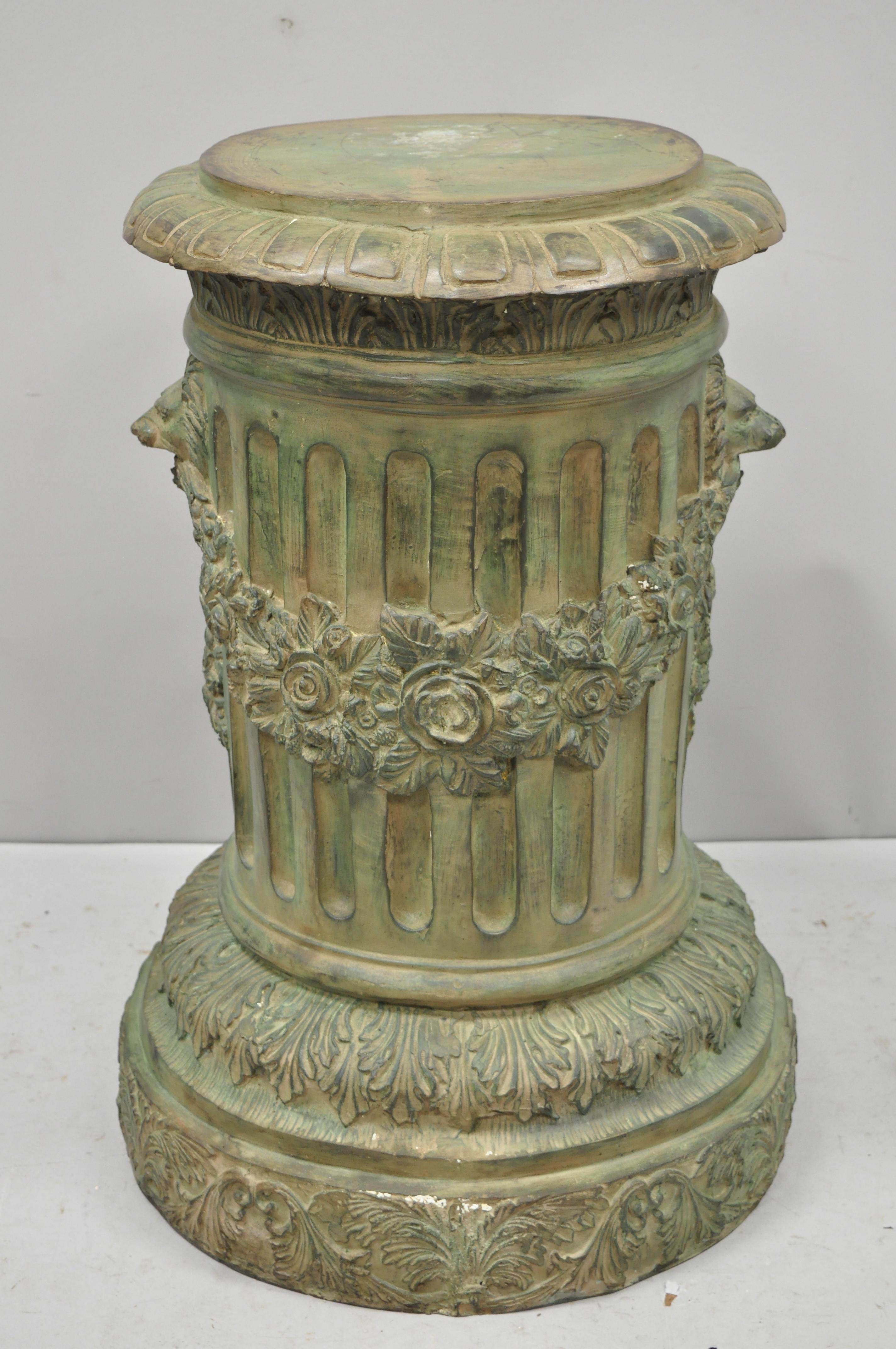 French Neoclassical Style Bronze Fluted Column Pedestal Dining Center Table Base 2
