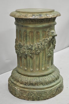French Neoclassical Style Bronze Fluted Column Pedestal Dining Center Table Base