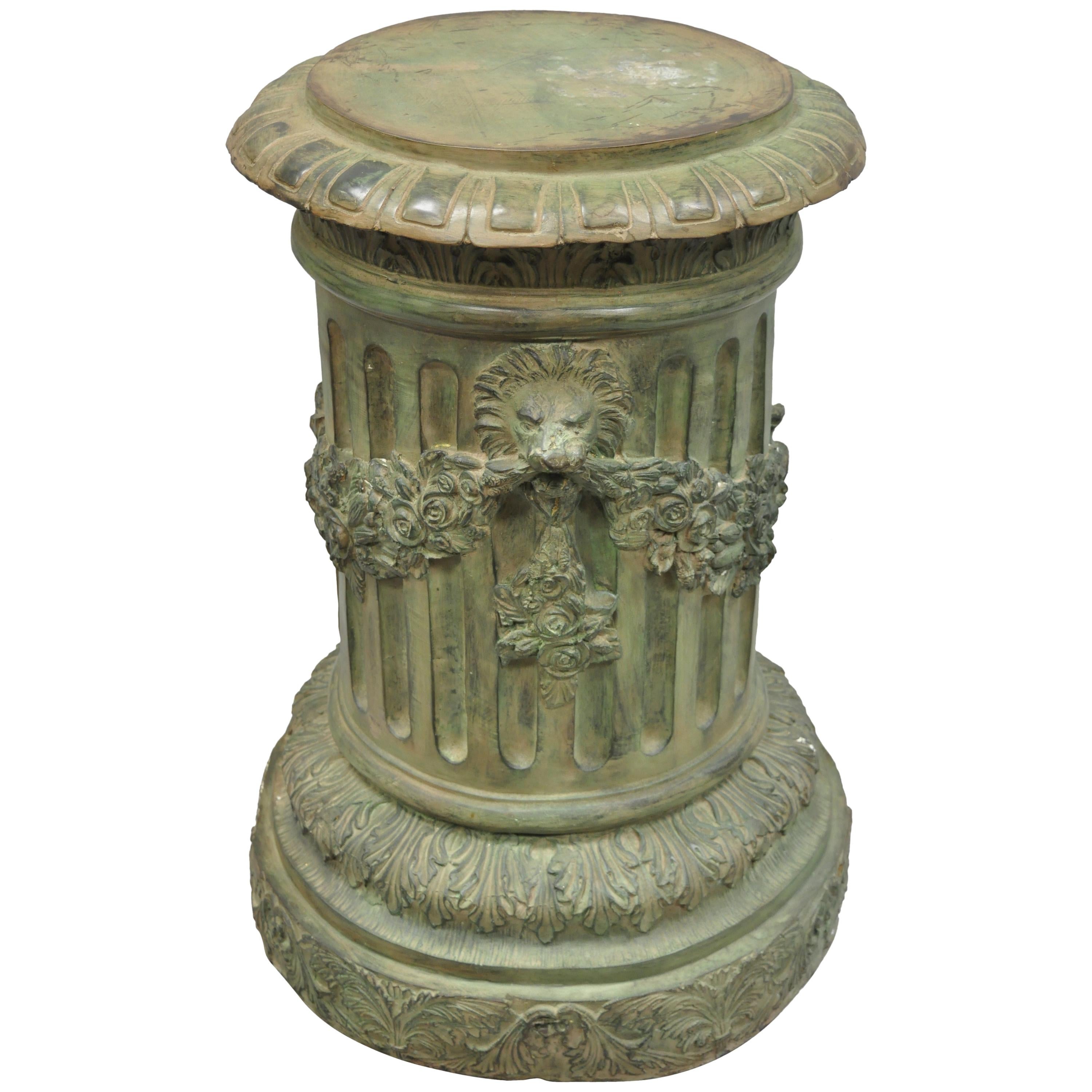 French Neoclassical Style Bronze Fluted Column Pedestal Dining Center Table Base