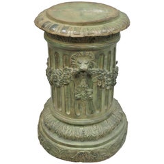 French Neoclassical Style Bronze Fluted Column Pedestal Dining Center Table Base