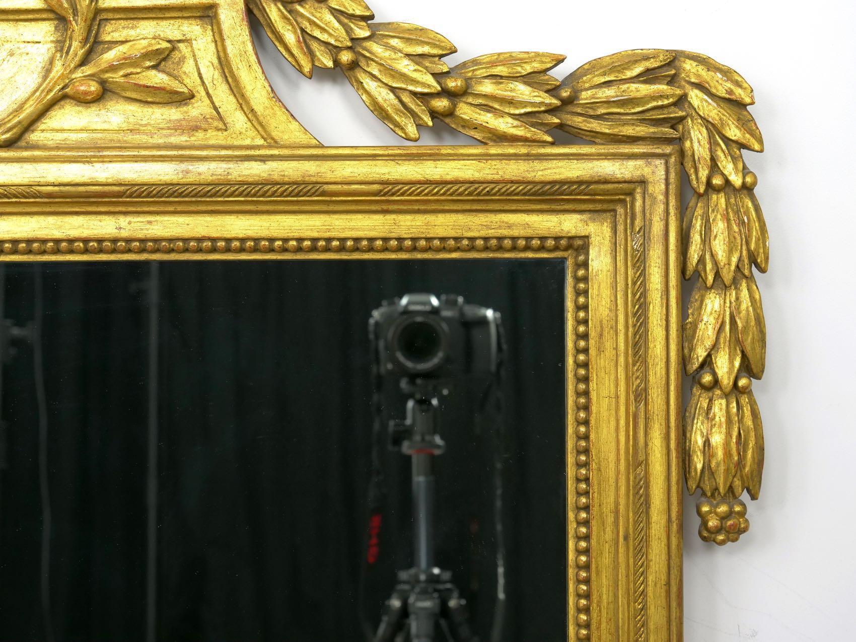 20th Century French Neoclassical Style Carved Giltwood Wall Pier Mirror