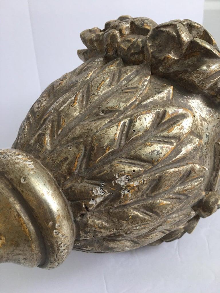 Französisch Neoklassischen Stil geschnitzt Silber Giltwood & Marmor drapiert Urne Lampen, Paar im Angebot 5