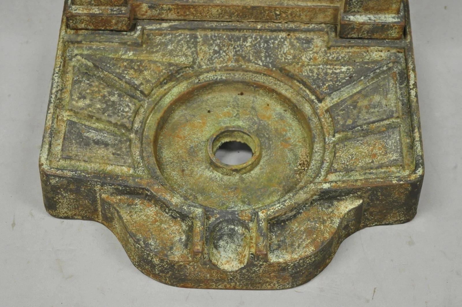 French Neoclassical Style Cast Iron Serpent Trident Garden Wall Water Fountain For Sale 4