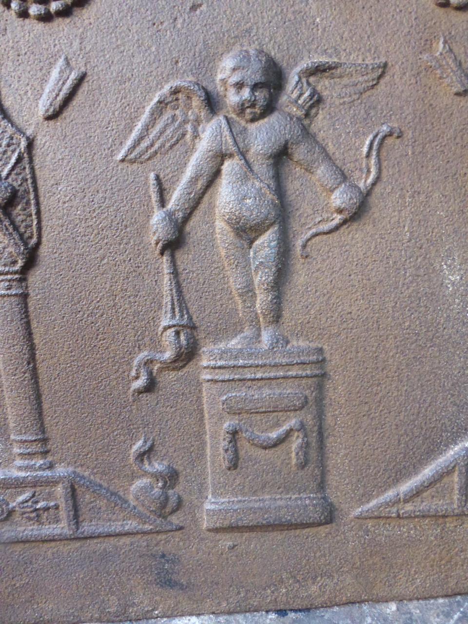 French Neoclassical Style 'Cupid with Decoration' Fireback 2