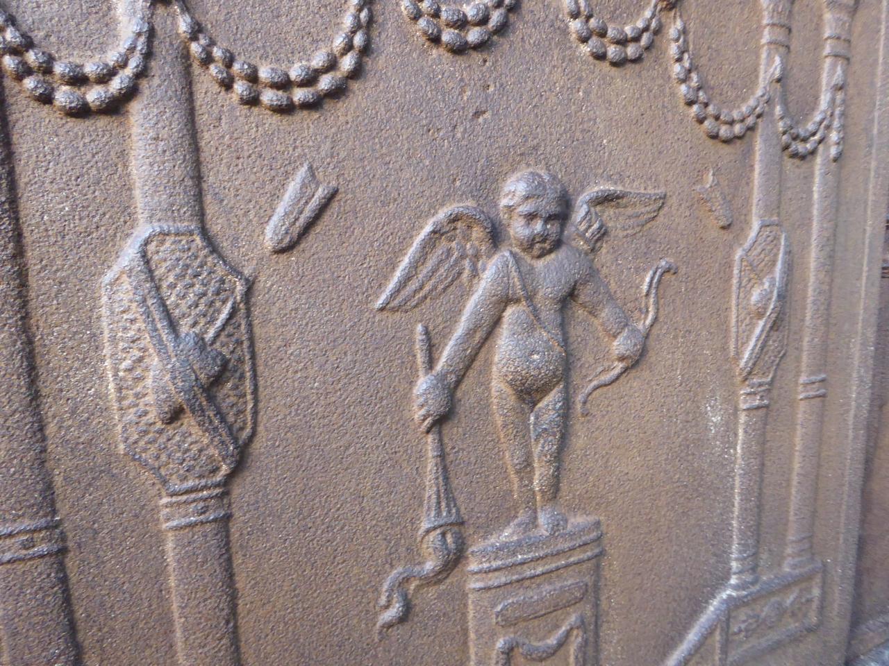 French Neoclassical Style 'Cupid with Decoration' Fireback 3