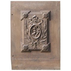 French Neoclassical Style 'Cupids with Decoration' Fireback / Backsplash