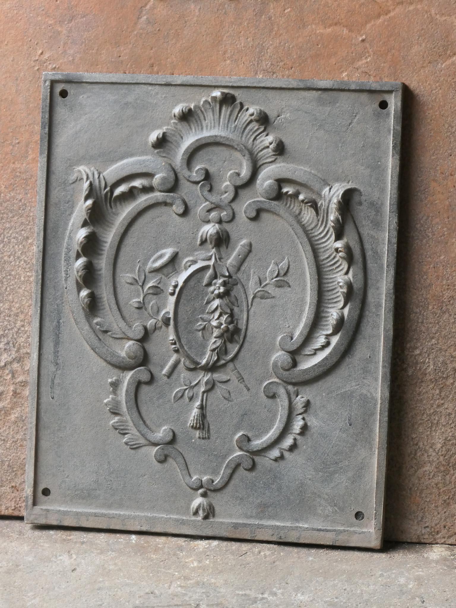 20th Century French Neoclassical Style 'Decorative' Fireback