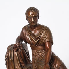 French Neoclassical Style Dore Bronze Figural Mantel Clock