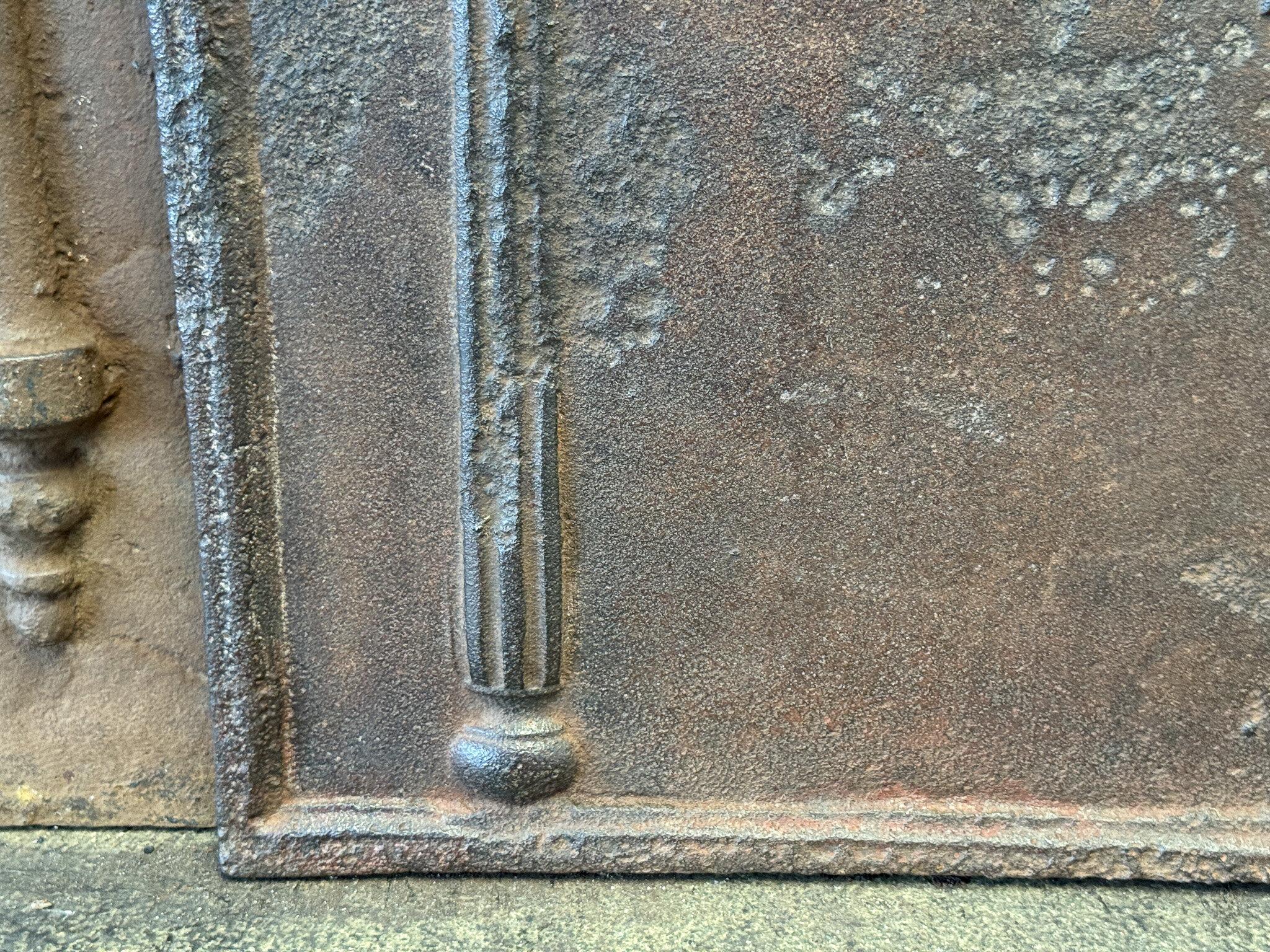 French Neoclassical Style Fireback / Backsplash, Dated 1798 For Sale 4