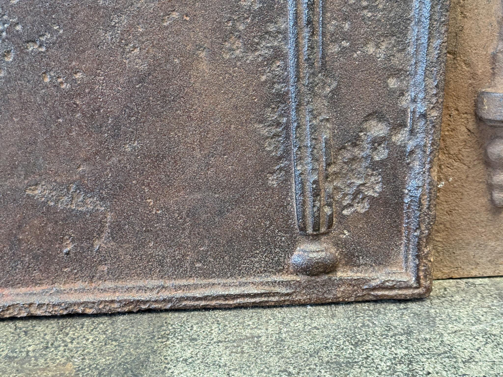 French Neoclassical Style Fireback / Backsplash, Dated 1798 For Sale 5