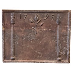 French Neoclassical Style Fireback / Backsplash, Dated 1798