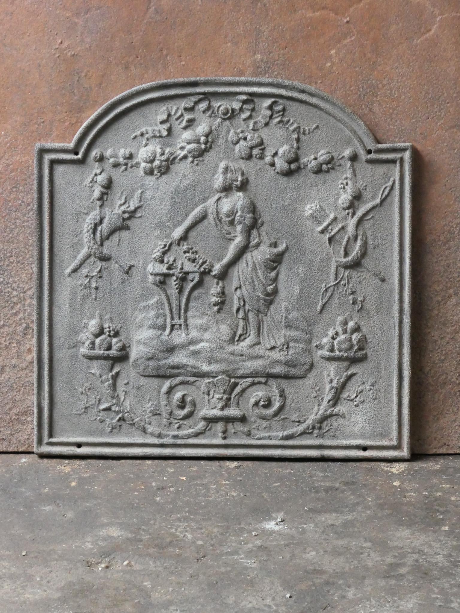 20th Century French neoclassical style fireback.

Upon request the fireback can be made black / pewter. It is in a good condition and does not have cracks.
