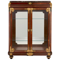 French Neoclassical Style Gilt Bronze Mounted Ebonized Wood Display Cabinet