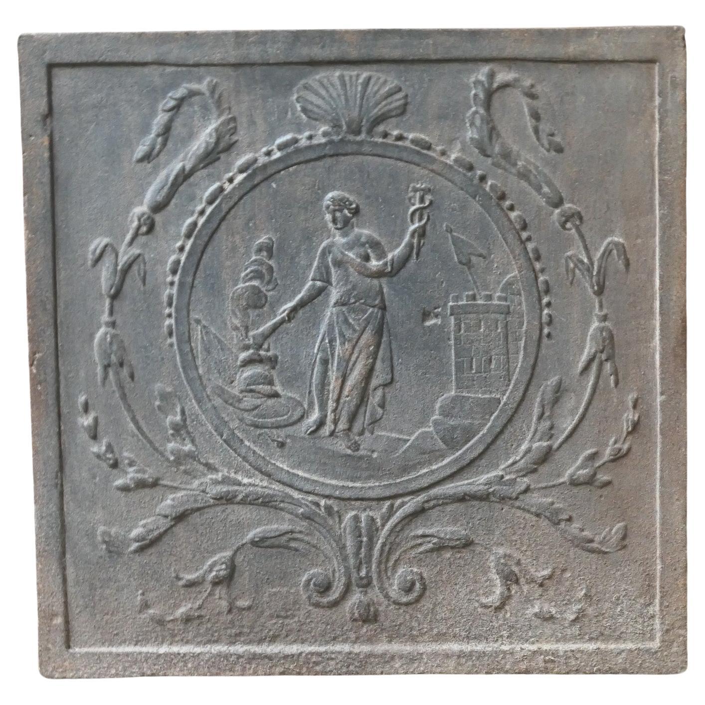 Plaque de cheminée / dosseret 'Hestia' de style néoclassique français