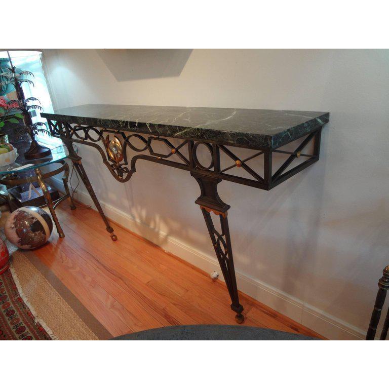 French Neoclassical Style Iron Console Table In Good Condition For Sale In Houston, TX