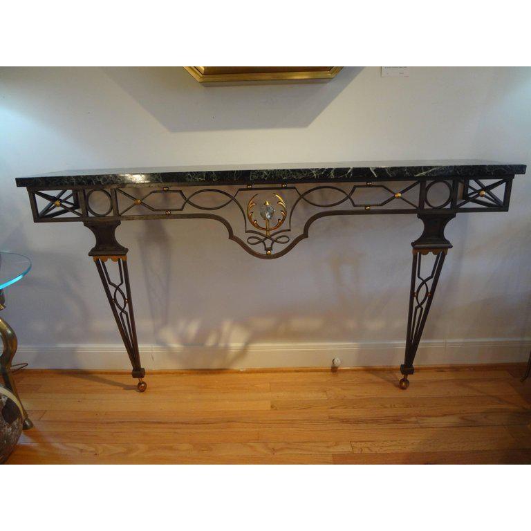 French Neoclassical Style Iron Console Table For Sale 3