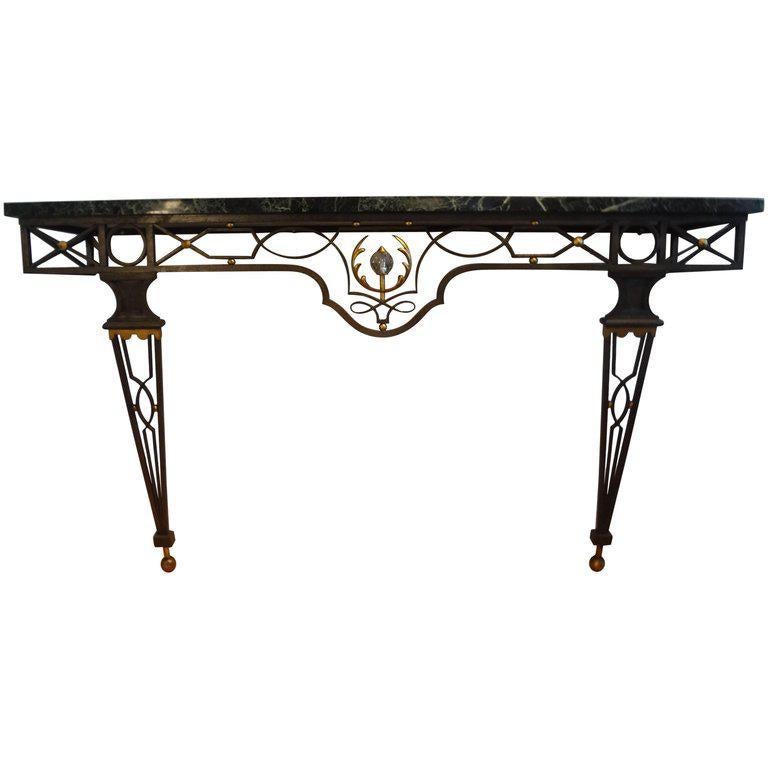 French Neoclassical Style Iron Console Table For Sale 4