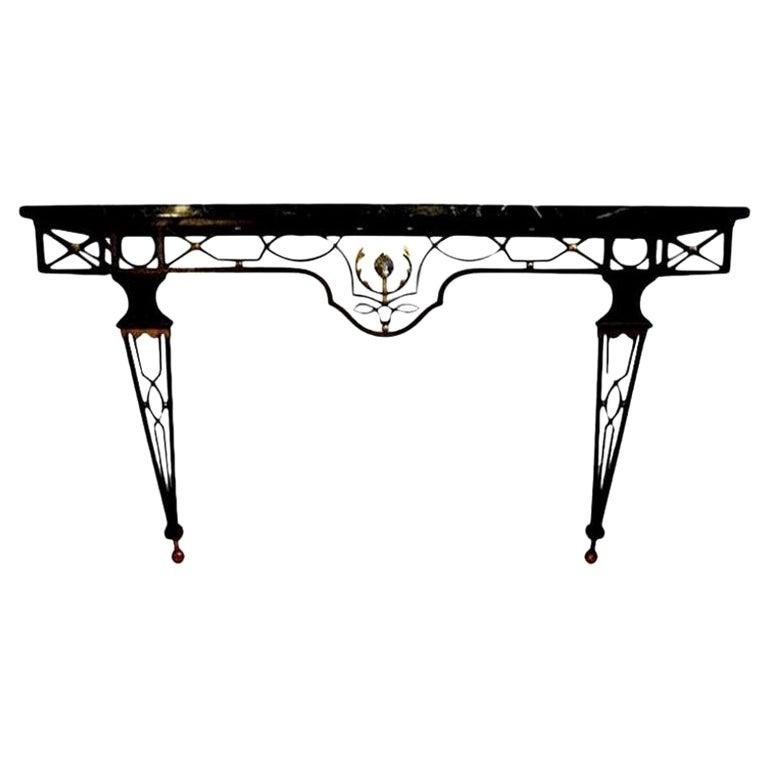 French Neoclassical Style Iron Console Table For Sale 5