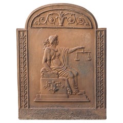 Vintage French Neoclassical Style 'Justice' Fireback