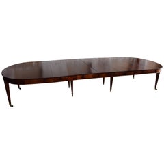 Gran Mesa de Comedor Francesa de Caoba de Estilo Neoclásico, Siglo XX