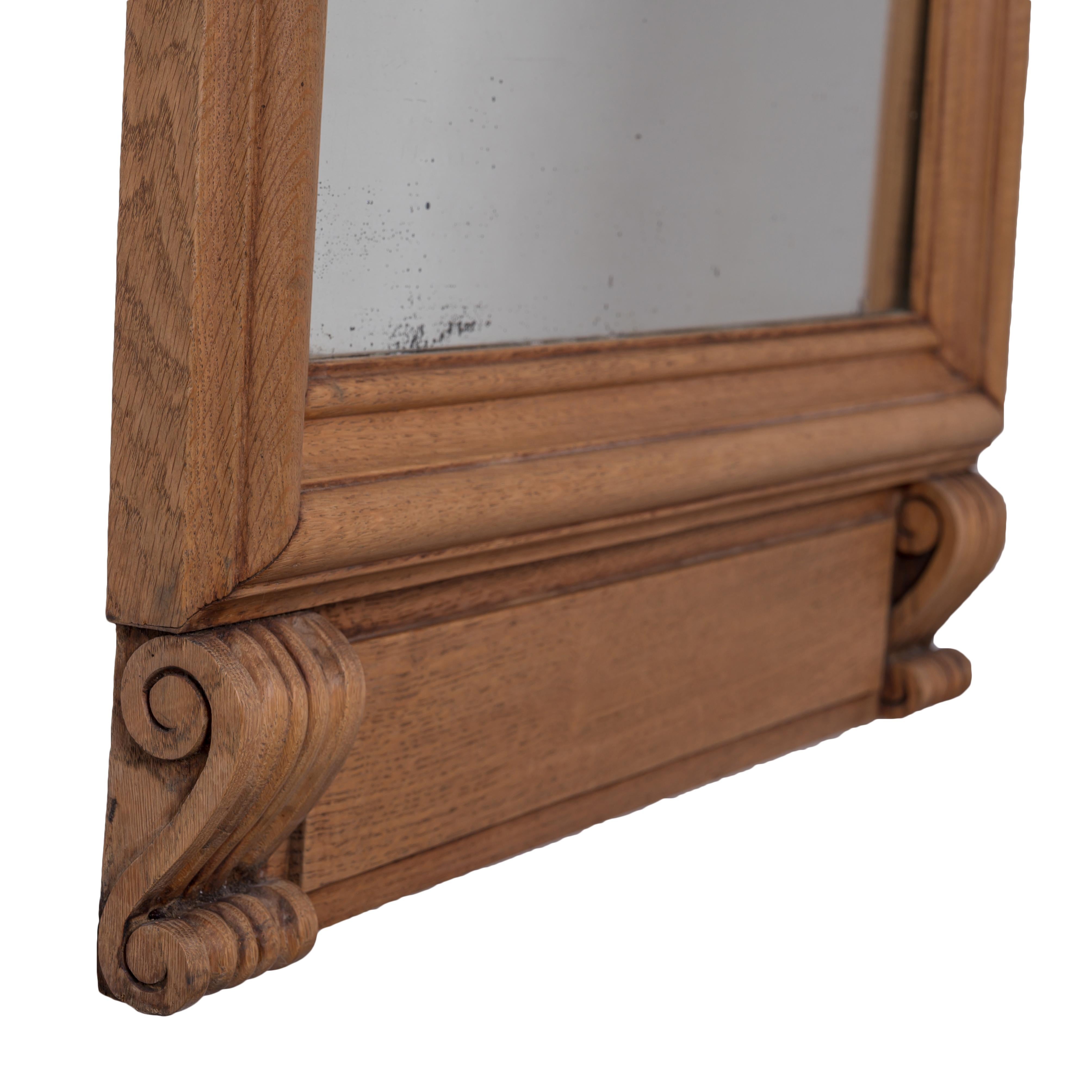 French Neoclassical Style Limed Oak Trumeau Mirrors, 19th Century - A Pair For Sale 4