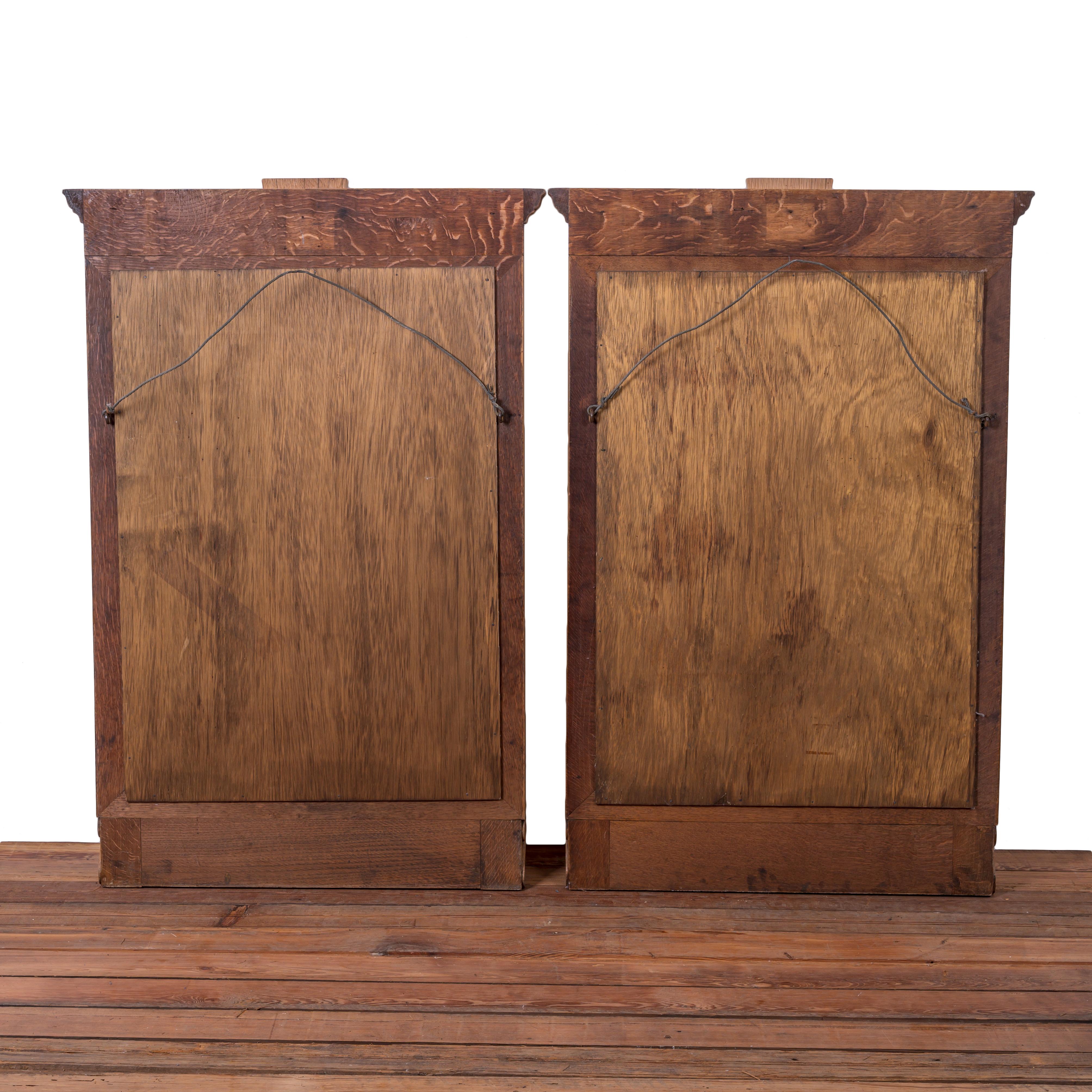 French Neoclassical Style Limed Oak Trumeau Mirrors, 19th Century - A Pair For Sale 6