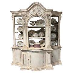 French Neoclassical Style Painted Bibliotheque or China Cabinet