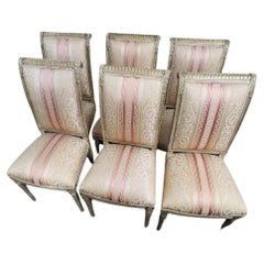 French Neoclassical Style Painted Louis XVI Chairs - Set of 6