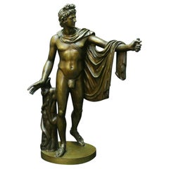 Bronze patiné de style néoclassique français:: Apollon Belvédère