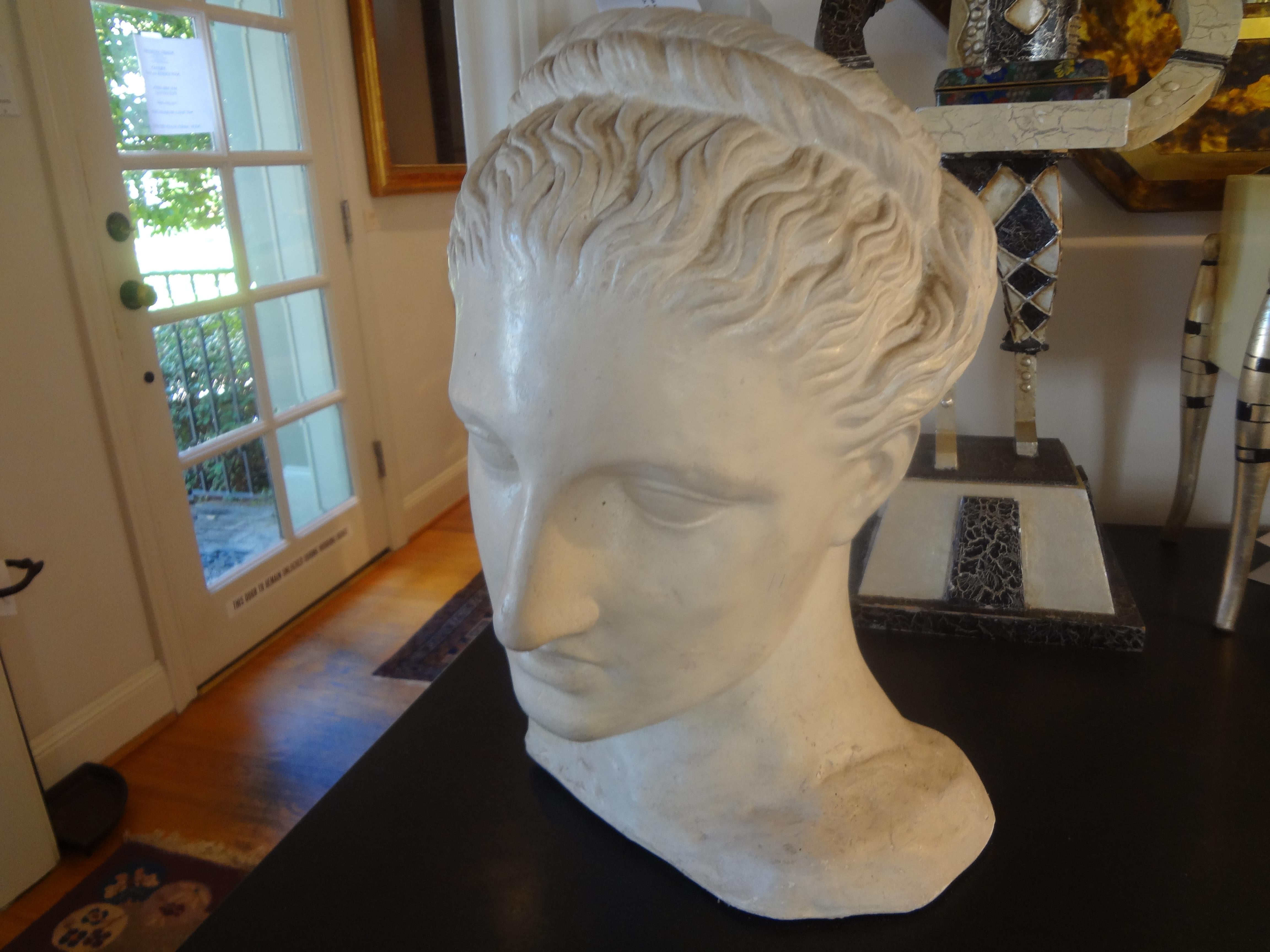 French Neoclassical Style Plaster Bust In Good Condition In Houston, TX