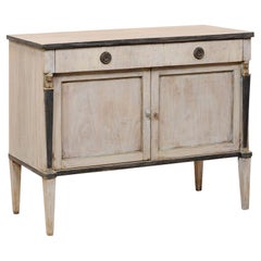 French Neoclassical Style Raised Cabinet with Egyptian Revival Embellishments