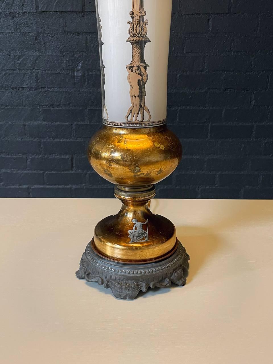Französisch Neoklassischen Stil Reverse gemalt Glas mit klassischen männlichen figuralen Motiven im Angebot 2