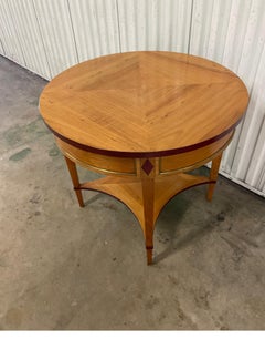 French Neoclassical Side Table with Brass Inlay, 20th Century