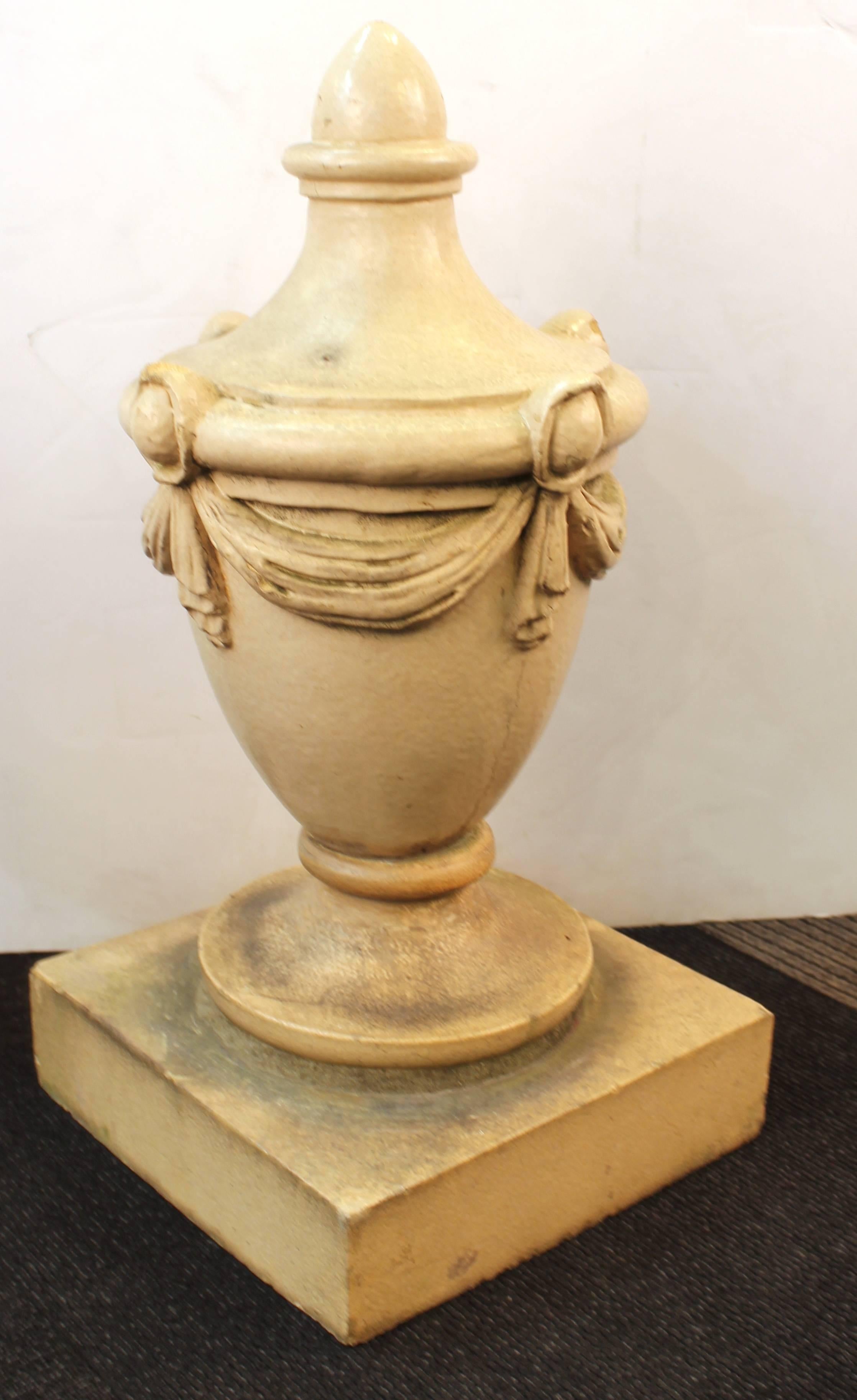 European French Neoclassical Style Stone Urns