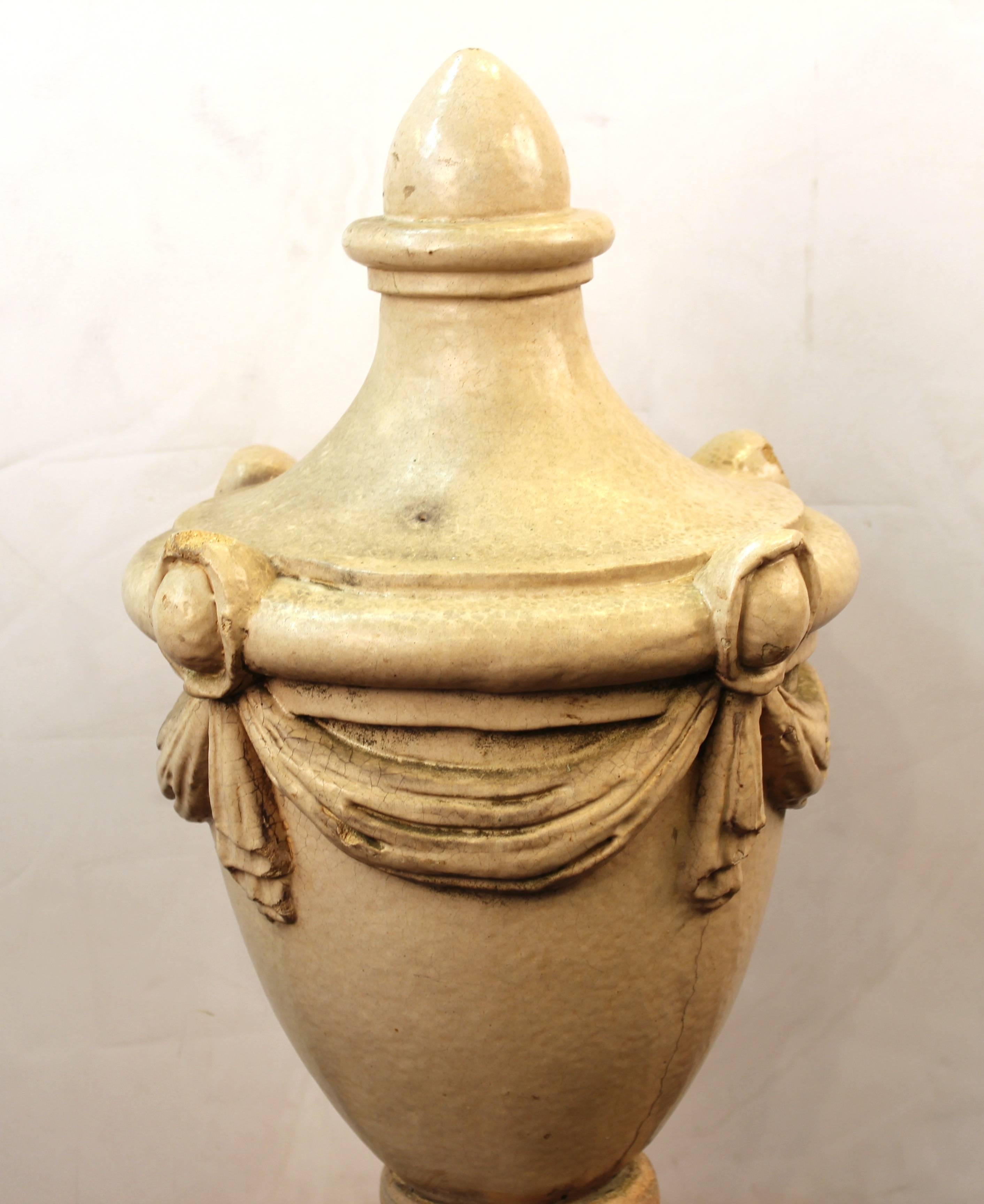 French Neoclassical Style Stone Urns In Good Condition In New York, NY