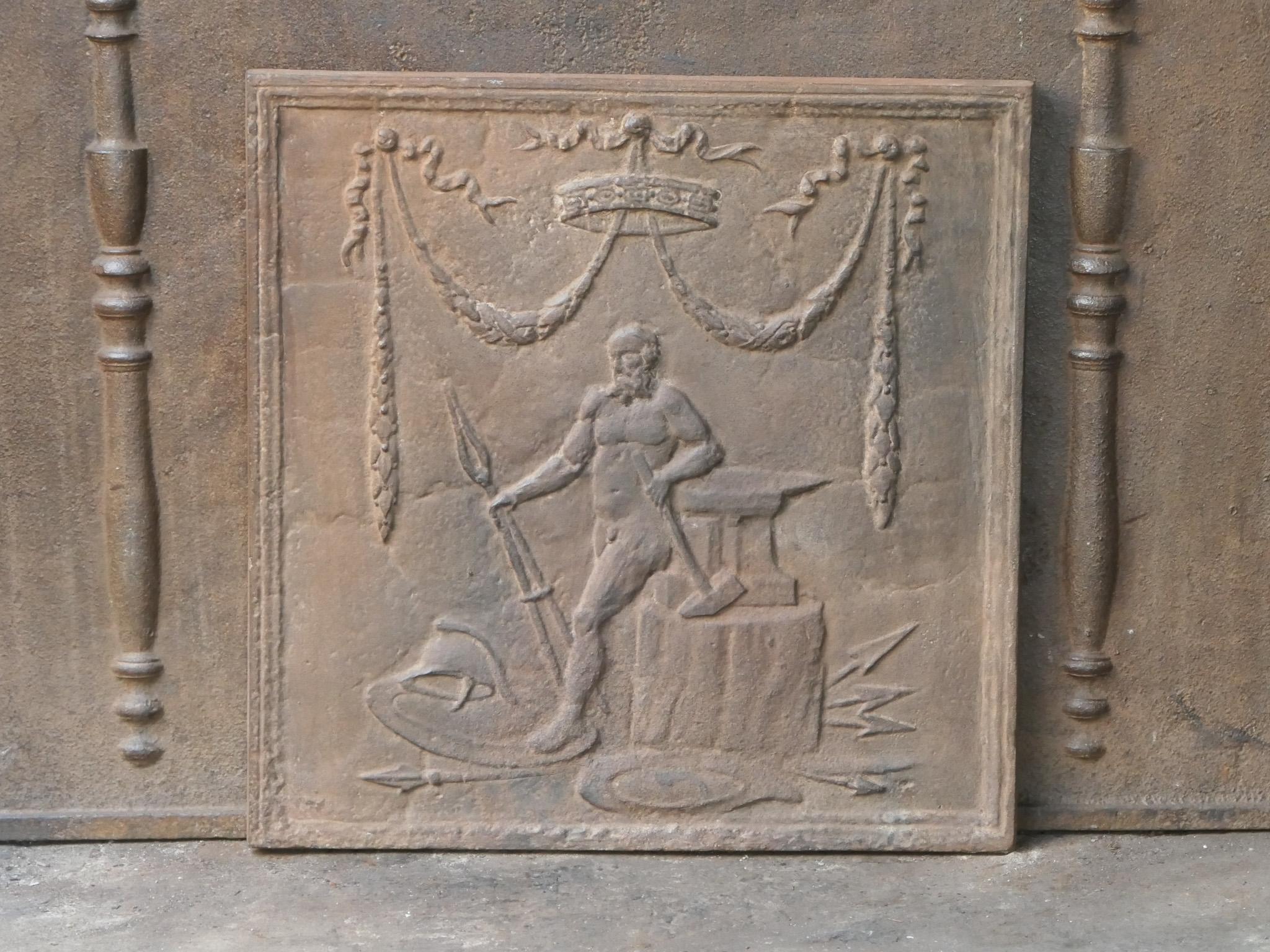 French Neoclassical Style 'The Smithy' Fireback / Backsplash In Good Condition For Sale In Soest, NL