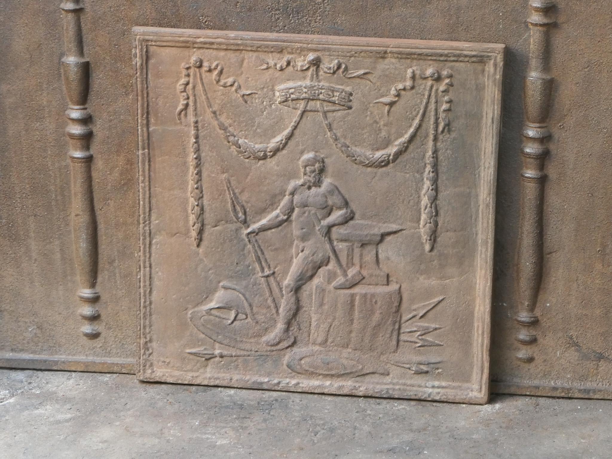 20th Century French Neoclassical Style 'The Smithy' Fireback / Backsplash For Sale