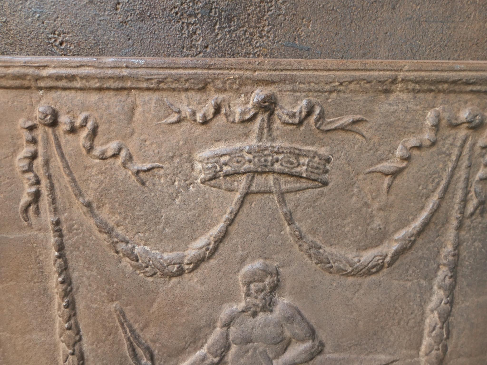 French Neoclassical Style 'The Smithy' Fireback / Backsplash For Sale 2