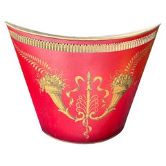 French Neoclassical Style Tole Wastebasket 