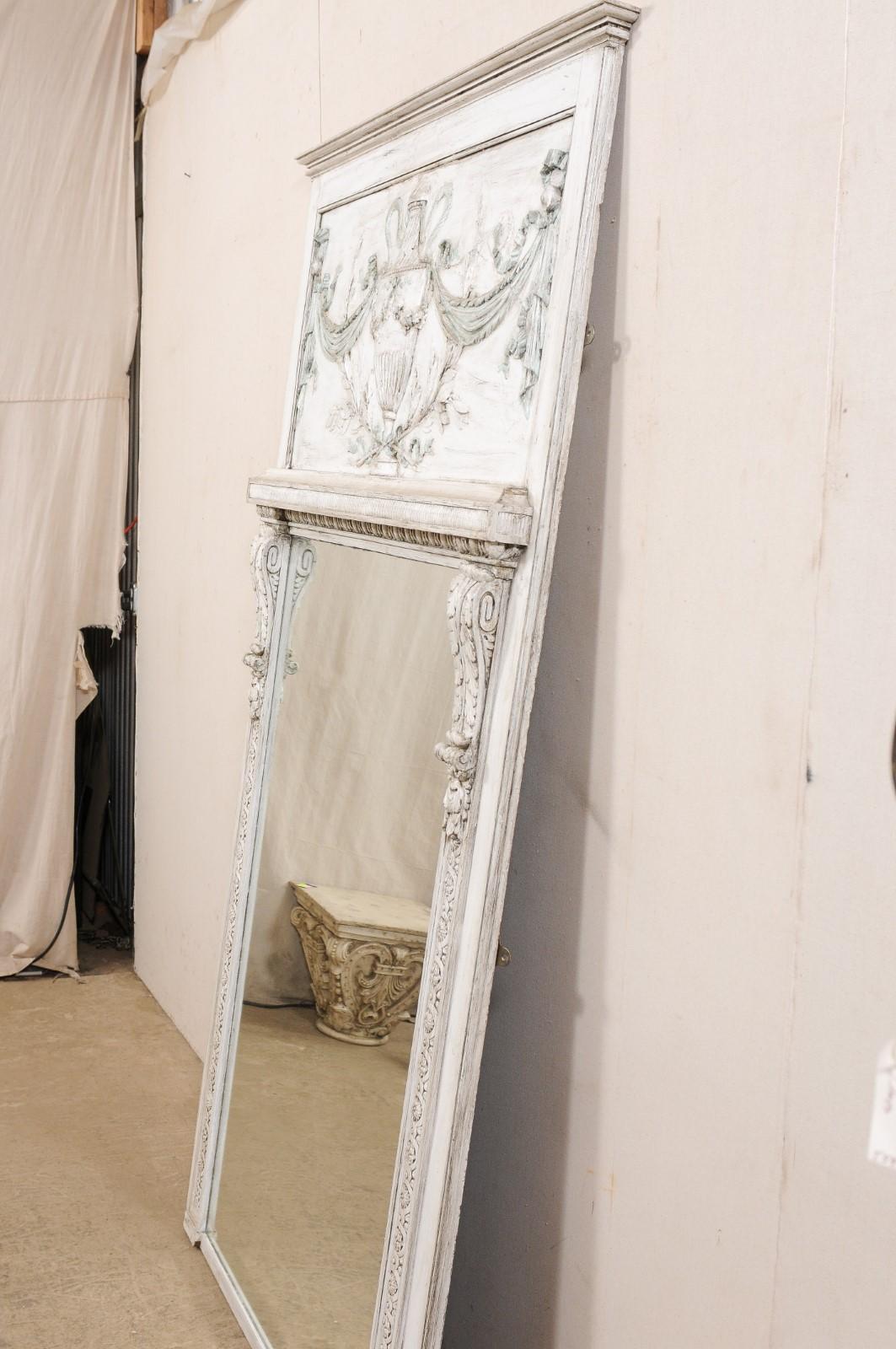 Miroir Trumeau de style néoclassique français, 7+ pieds en vente 1