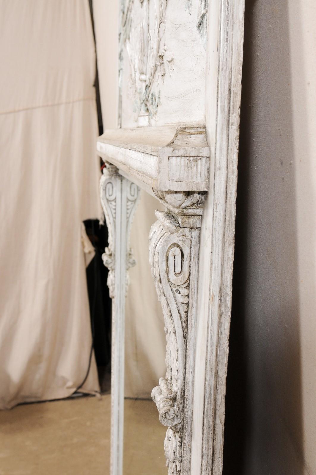 Miroir Trumeau de style néoclassique français, 7+ pieds en vente 2