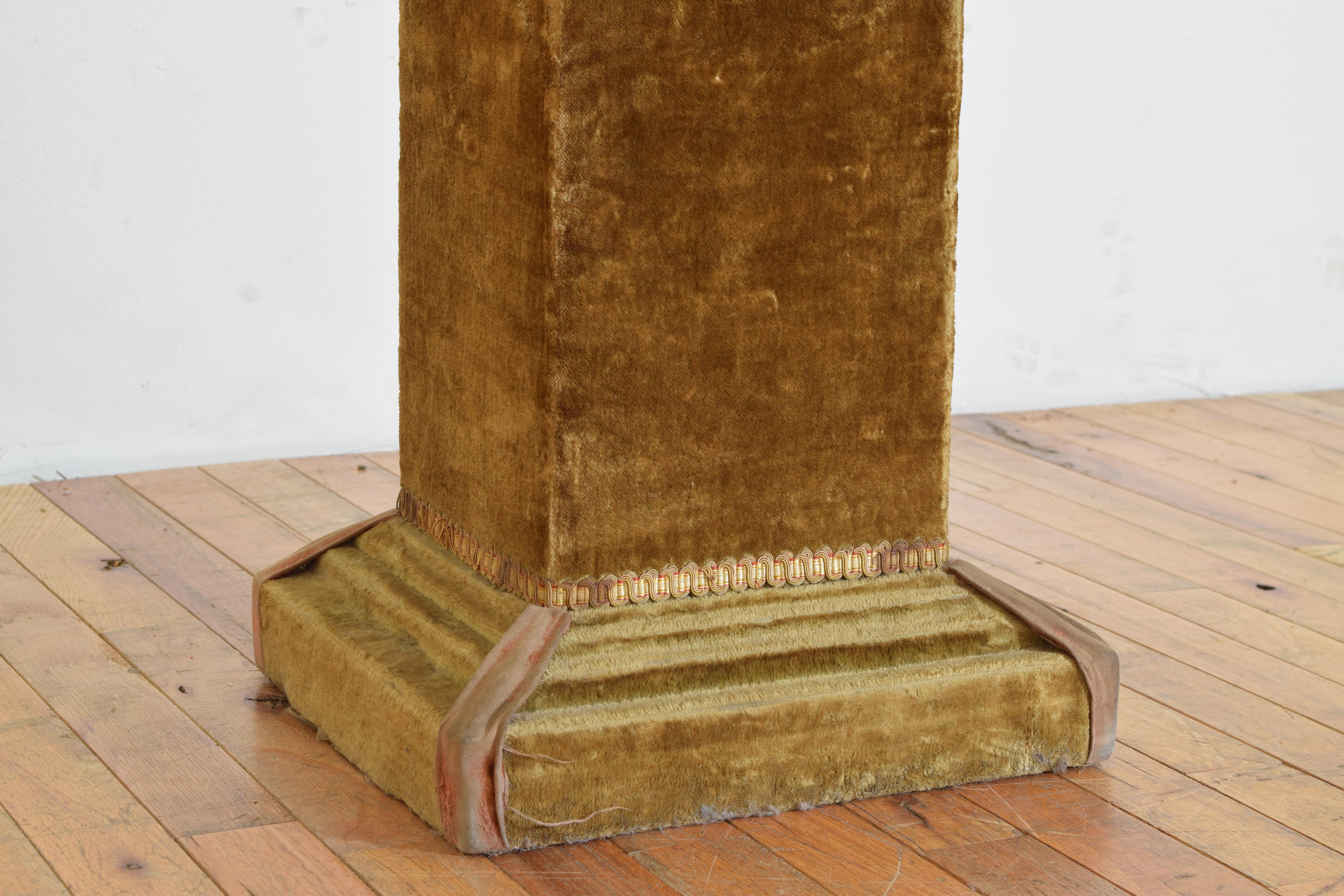 French Neoclassical Style Velvet Upholstered Pedestal, last quarter 19th cen. For Sale 2