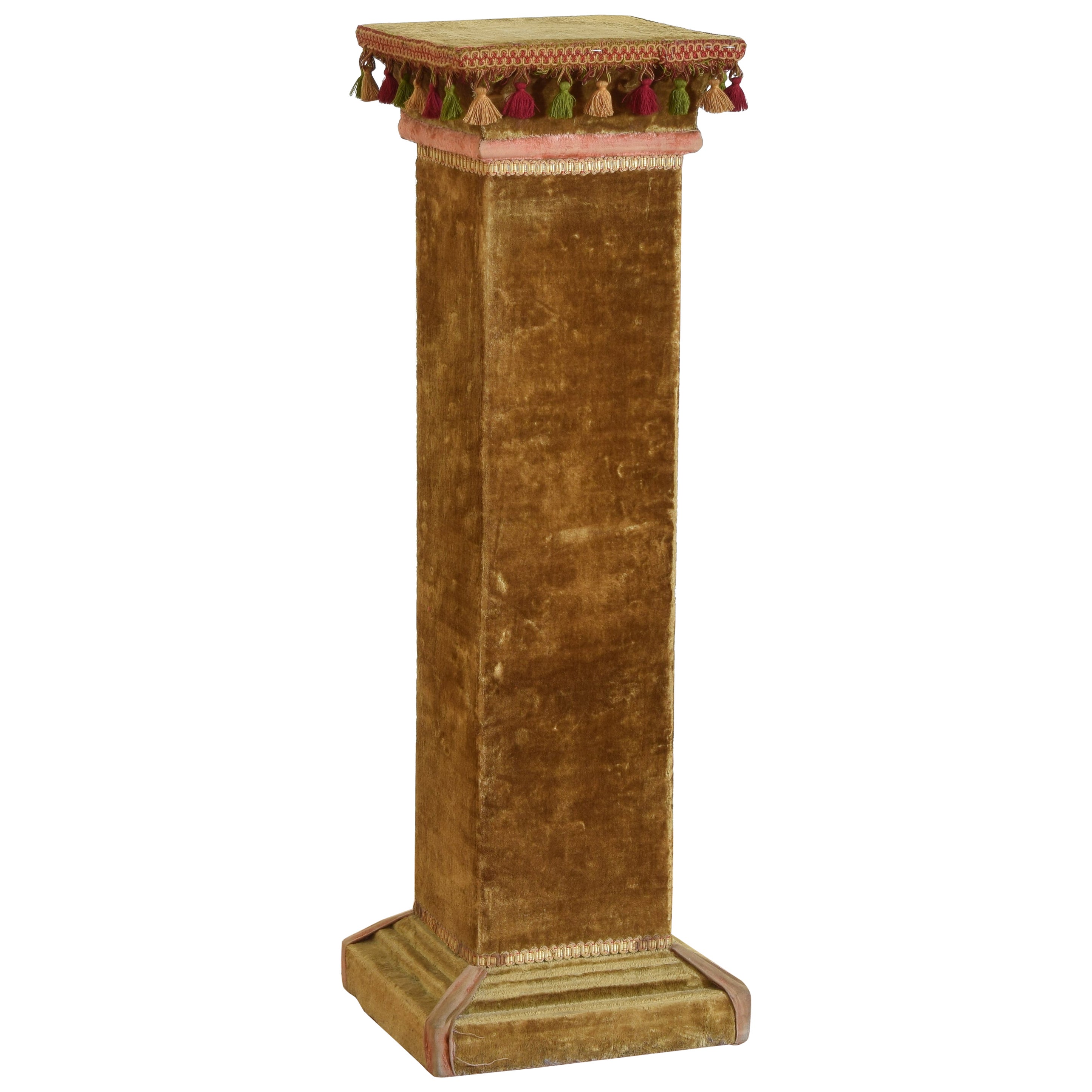 Pedestal tapizado de terciopelo de estilo neoclásico francés, último cuarto del s. XIX. en venta