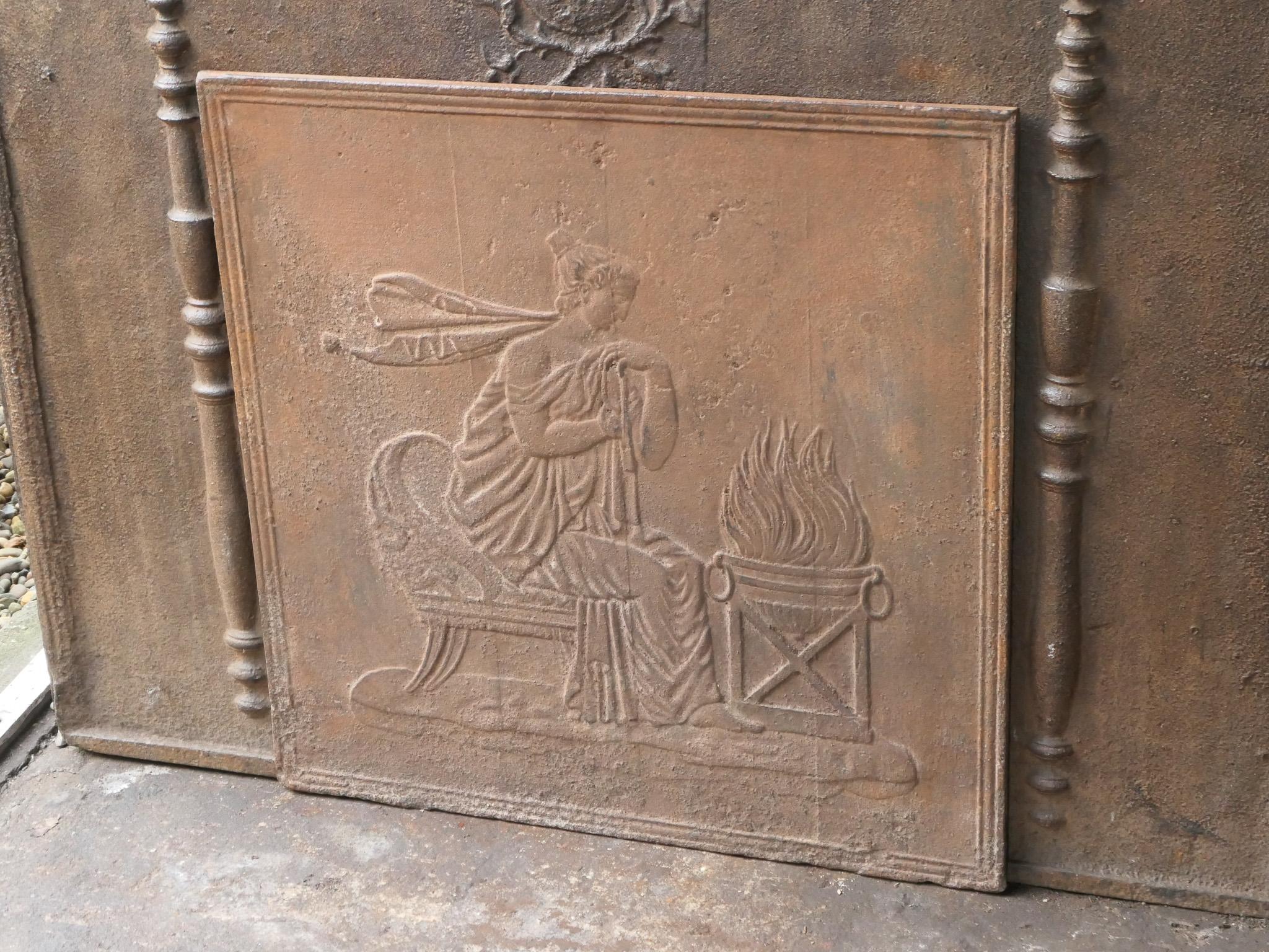 Plaque de cheminée / crédence arrière de style néoclassique français « Véstal Virgin », 18e-19e siècles Bon état - En vente à Amerongen, NL