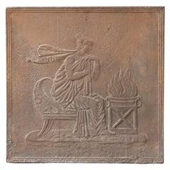 French Neoclassical Style 'Vestal Virgin' Fireback / Backsplash, 18th-19th C.