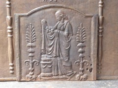 French Neoclassical Style 'Vestal Virgin' Fireback