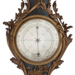 French Neoclassical Style Wall Barometer and Thermometer