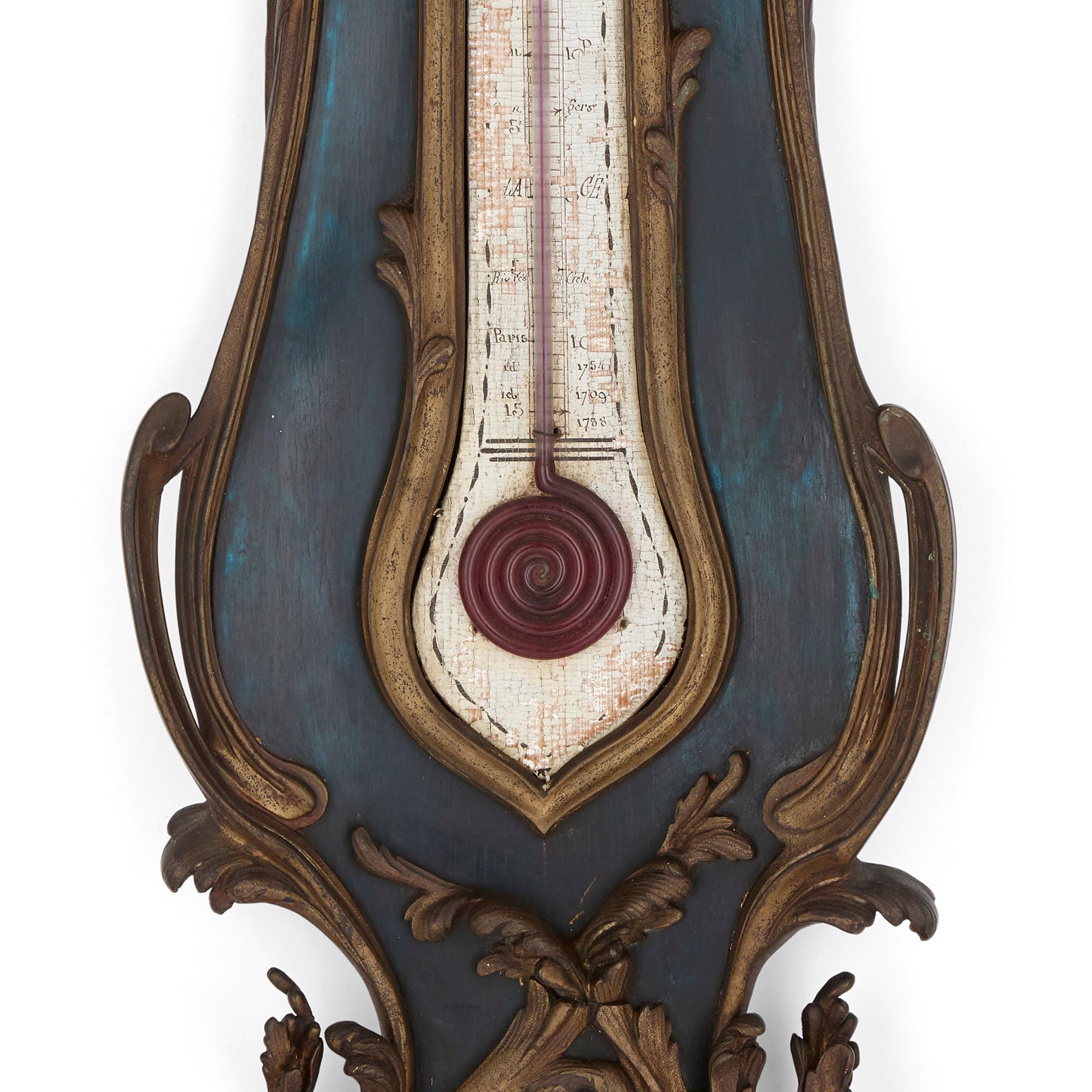 French Neoclassical Style Wall Barometer and Thermometer at 1stDibs
