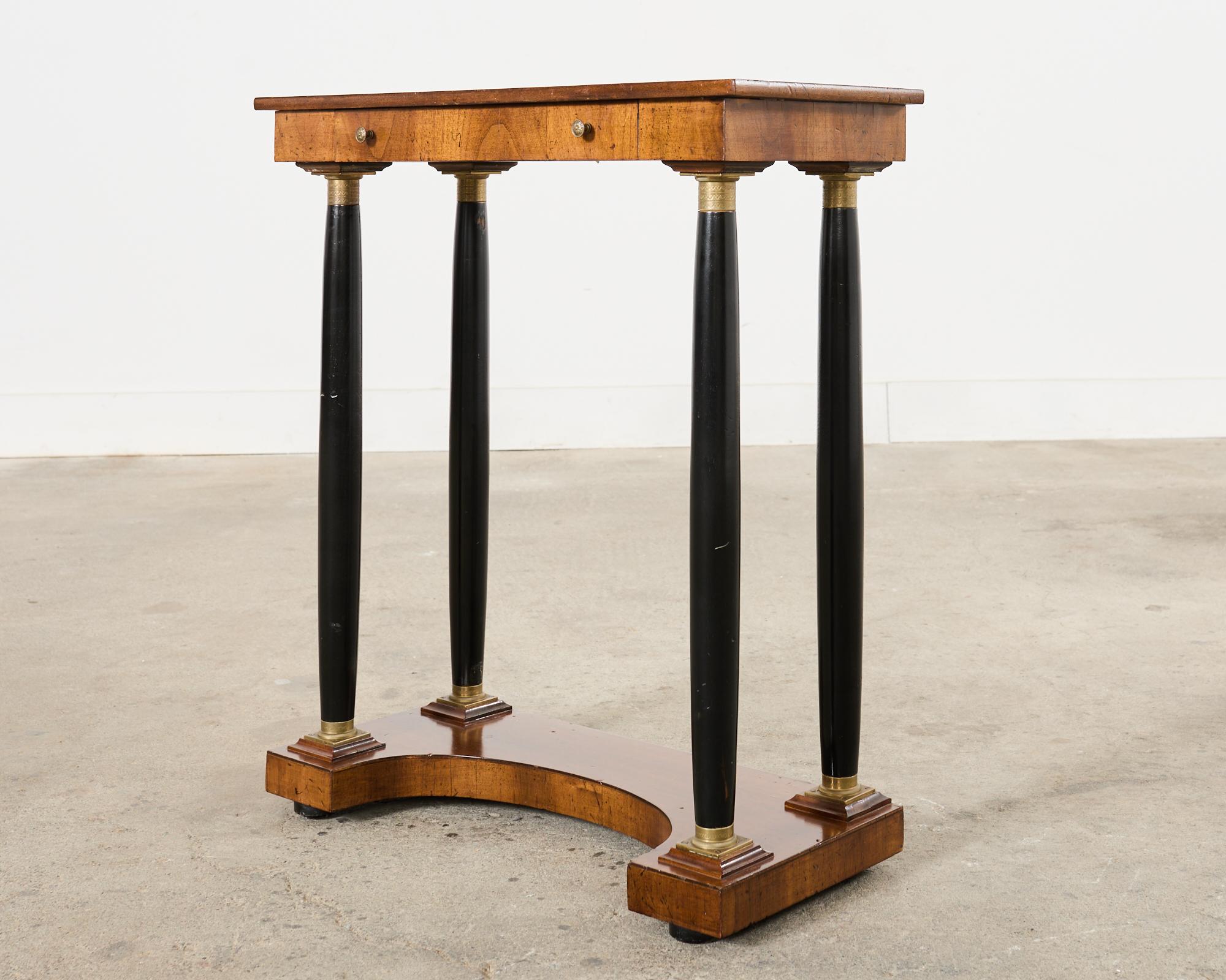 French Neoclassical Style Walnut Bronze Console or Pier Table In Good Condition In Rio Vista, CA