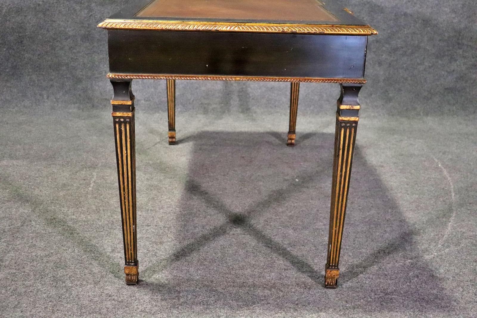 French neoclassical style writing desk with leather top For Sale 3